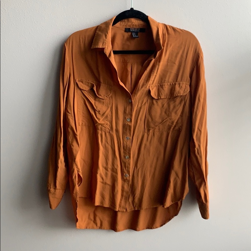 Forever 21 Womens Orange Blouse Size M